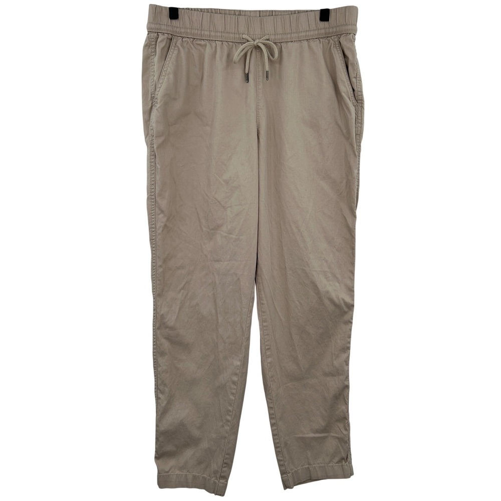 Pact Organic Cotton Stretch Drawstring Jogger Pants Tan Beige L Minimalist Gorp